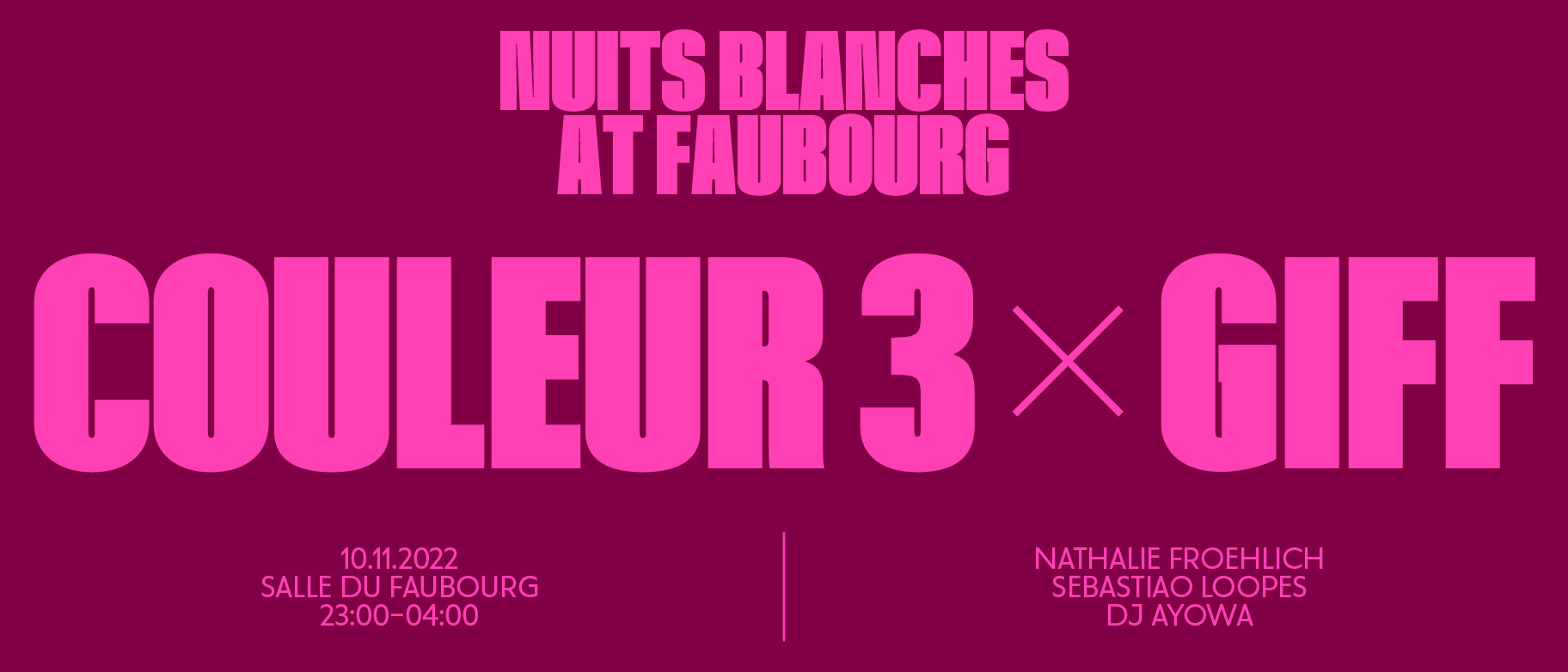 Nuits Blanches - Couleur3 X GIFF, GIFF 2021